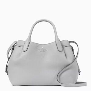 ♠️kate spade Dumpling Pebbled Leather Large Satchel, Mountain Gray NWT